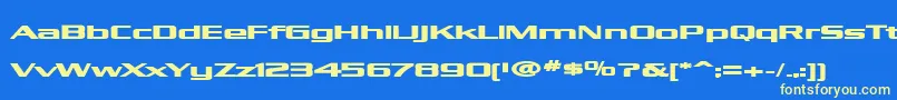 フォントKubraBold – 黄色の文字、青い背景