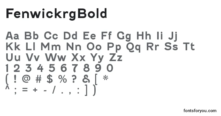 Шрифт FenwickrgBold – алфавит, цифры, специальные символы