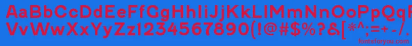 FenwickrgBold-Schriftart – Rote Schriften auf blauem Hintergrund