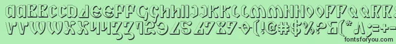 Piper3D-Schriftart – Schwarze Schriften auf grünem Hintergrund