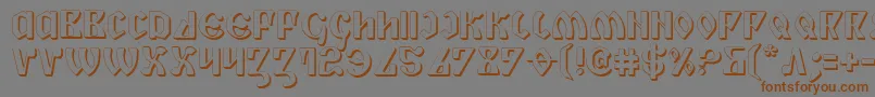Piper3D-Schriftart – Braune Schriften auf grauem Hintergrund