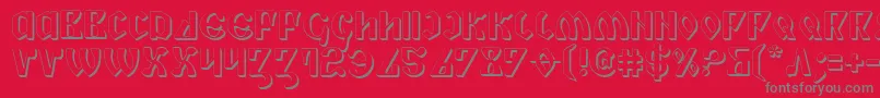 Czcionka Piper3D – szare czcionki na czerwonym tle