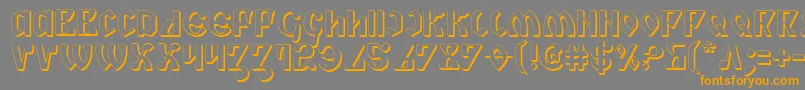 フォントPiper3D – オレンジの文字は灰色の背景にあります。