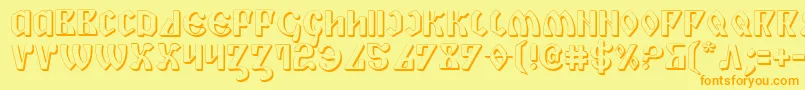 Piper3D Font – Orange Fonts on Yellow Background