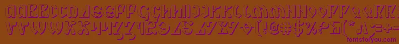 Piper3D-Schriftart – Violette Schriften auf braunem Hintergrund