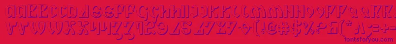 Fonte Piper3D – fontes roxas em um fundo vermelho