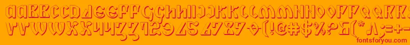Piper3D Font – Red Fonts on Orange Background