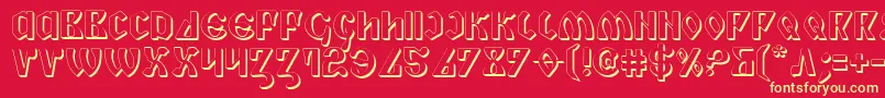 Шрифт Piper3D – жёлтые шрифты на красном фоне
