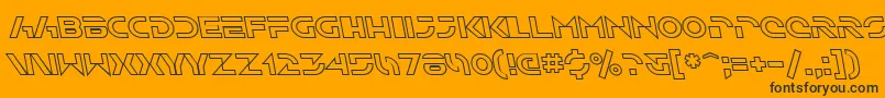 フォントSfSolarSailerOutlineItalic – 黒い文字のオレンジの背景