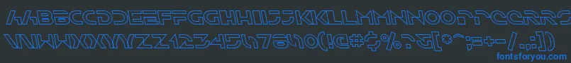 SfSolarSailerOutlineItalic Font – Blue Fonts on Black Background