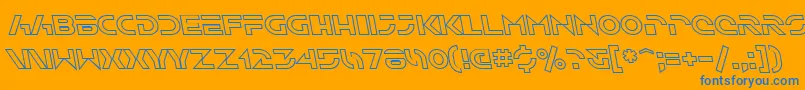 Шрифт SfSolarSailerOutlineItalic – синие шрифты на оранжевом фоне