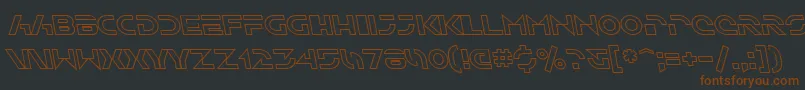 フォントSfSolarSailerOutlineItalic – 黒い背景に茶色のフォント