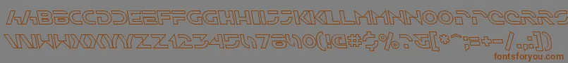 SfSolarSailerOutlineItalic-fontti – ruskeat fontit harmaalla taustalla