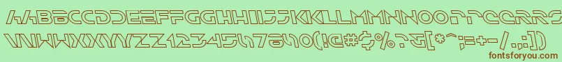 Czcionka SfSolarSailerOutlineItalic – brązowe czcionki na zielonym tle