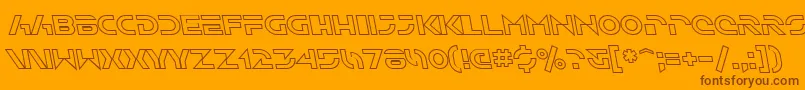 Czcionka SfSolarSailerOutlineItalic – brązowe czcionki na pomarańczowym tle
