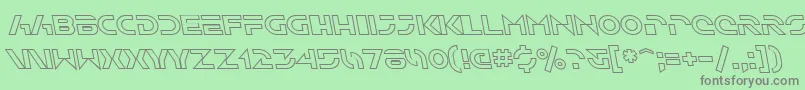 Czcionka SfSolarSailerOutlineItalic – szare czcionki na zielonym tle