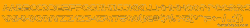 Czcionka SfSolarSailerOutlineItalic – szare czcionki na pomarańczowym tle
