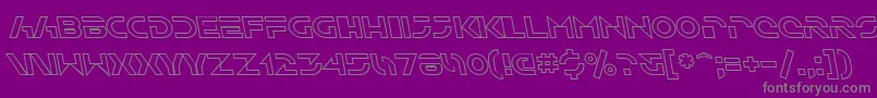 SfSolarSailerOutlineItalic-fontti – harmaat kirjasimet violetilla taustalla