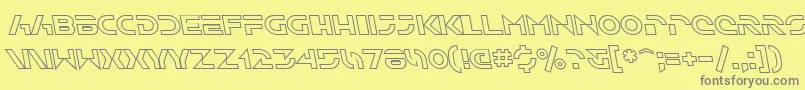 SfSolarSailerOutlineItalic-fontti – harmaat kirjasimet keltaisella taustalla