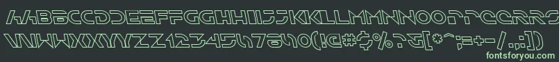 Шрифт SfSolarSailerOutlineItalic – зелёные шрифты на чёрном фоне