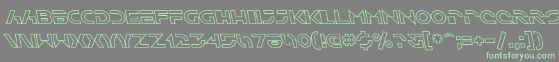 SfSolarSailerOutlineItalic-fontti – vihreät fontit harmaalla taustalla