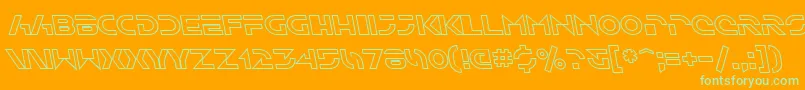 Fonte SfSolarSailerOutlineItalic – fontes verdes em um fundo laranja