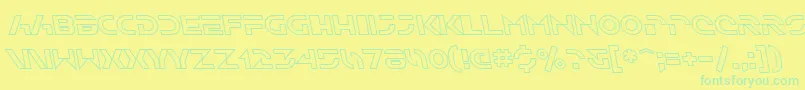 SfSolarSailerOutlineItalic-fontti – vihreät fontit keltaisella taustalla