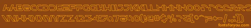 Шрифт SfSolarSailerOutlineItalic – оранжевые шрифты на коричневом фоне