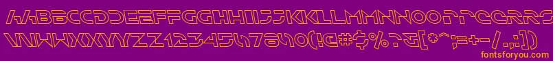 フォントSfSolarSailerOutlineItalic – 紫色の背景にオレンジのフォント