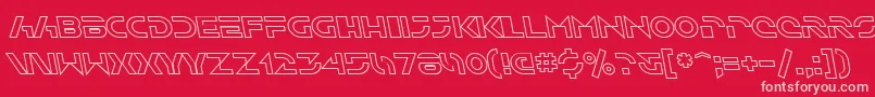 Шрифт SfSolarSailerOutlineItalic – розовые шрифты на красном фоне