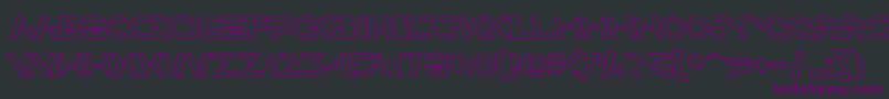 フォントSfSolarSailerOutlineItalic – 黒い背景に紫のフォント
