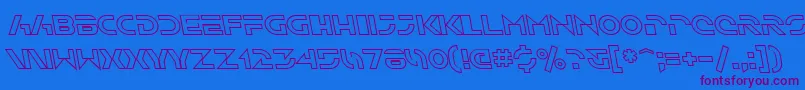 フォントSfSolarSailerOutlineItalic – 紫色のフォント、青い背景