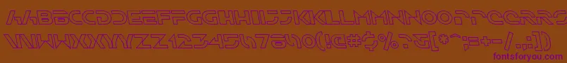 フォントSfSolarSailerOutlineItalic – 紫色のフォント、茶色の背景