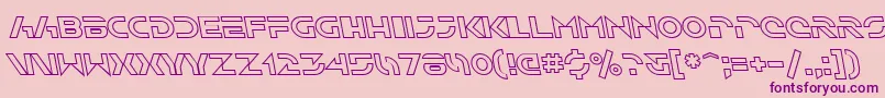 フォントSfSolarSailerOutlineItalic – ピンクの背景に紫のフォント