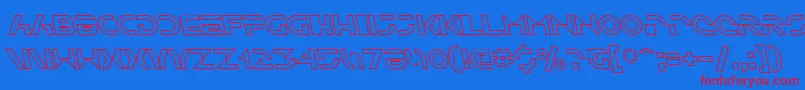 SfSolarSailerOutlineItalic Font – Red Fonts on Blue Background