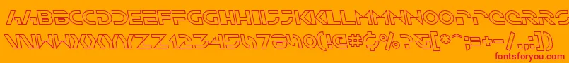 フォントSfSolarSailerOutlineItalic – オレンジの背景に赤い文字