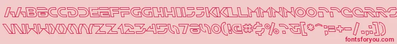 Fonte SfSolarSailerOutlineItalic – fontes vermelhas em um fundo rosa