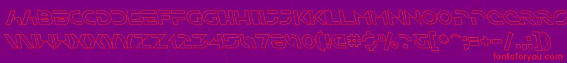 SfSolarSailerOutlineItalic-Schriftart – Rote Schriften auf violettem Hintergrund
