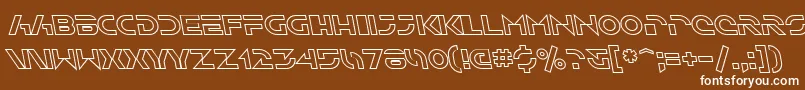 Czcionka SfSolarSailerOutlineItalic – białe czcionki na brązowym tle