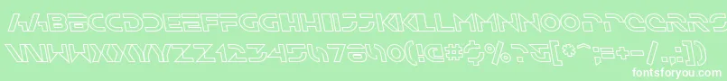 SfSolarSailerOutlineItalic-fontti – valkoiset fontit vihreällä taustalla