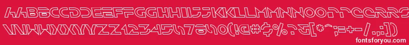 Шрифт SfSolarSailerOutlineItalic – белые шрифты на красном фоне