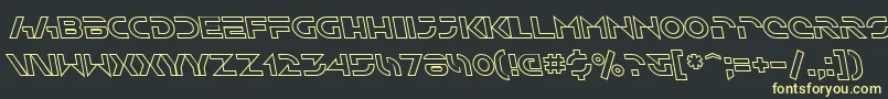 SfSolarSailerOutlineItalic-fontti – keltaiset fontit mustalla taustalla