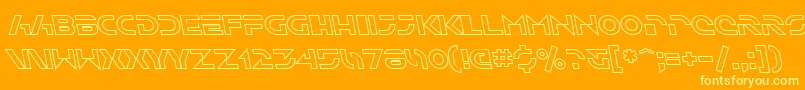 SfSolarSailerOutlineItalic-Schriftart – Gelbe Schriften auf orangefarbenem Hintergrund