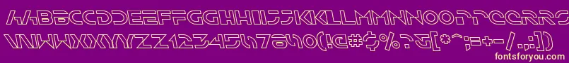 SfSolarSailerOutlineItalic Font – Yellow Fonts on Purple Background