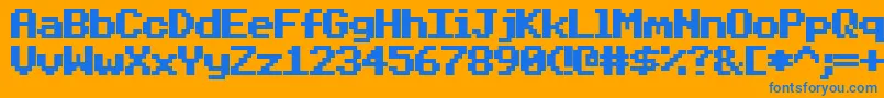 BeebModeOne Font – Blue Fonts on Orange Background