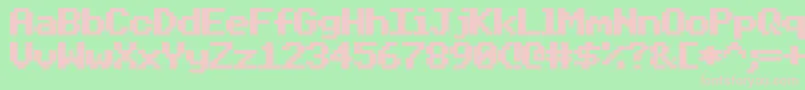 Fonte BeebModeOne – fontes rosa em um fundo verde