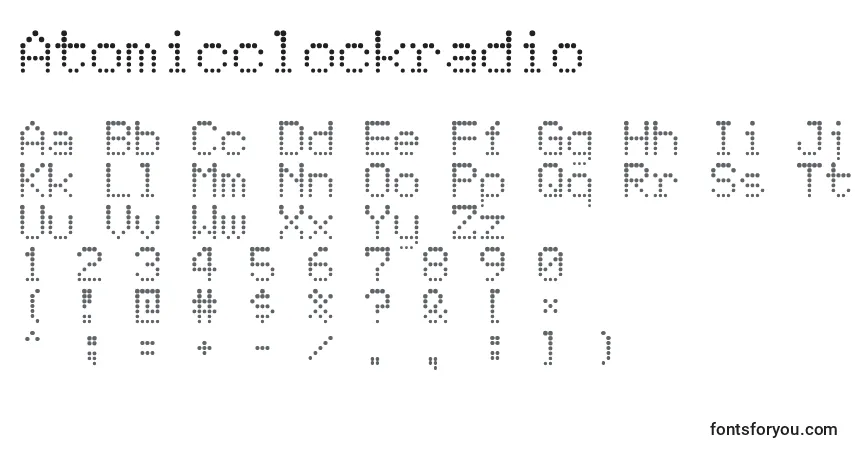 Fuente Atomicclockradio - alfabeto, números, caracteres especiales