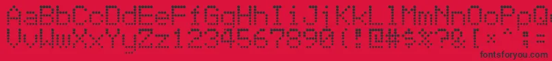 Więcej informacji o czcionce Atomicclockradio Czcionka Atomicclockradio – czarne czcionki na czerwonym tle