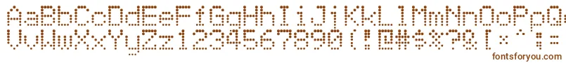 Atomicclockradio-fontti – ruskeat fontit valkoisella taustalla