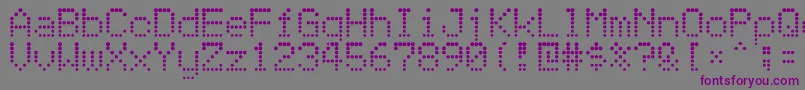 Atomicclockradio-fontti – violetit fontit harmaalla taustalla